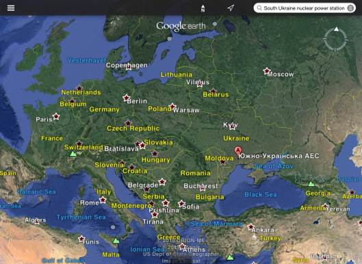 South Ukraine Nuclear Power Station in Europe map