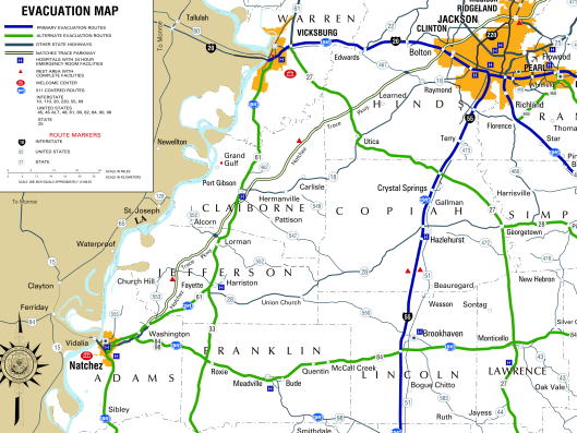 Hurricane Evacuation map MS DOT- US DOT and Fed Hwy Adm