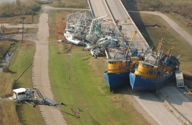 Road closed due to weather. FEMA photo. Public domain. Wikimedia Commons.