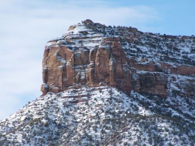Recently fallen snow on Colorado National Monument. Photo by Tewy. CC BY-SA 3.0. Wikimedia Commons.