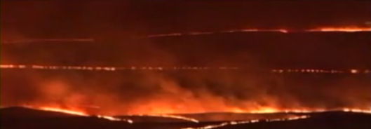 Hanford Fire 2007 DOE vid screenshot night