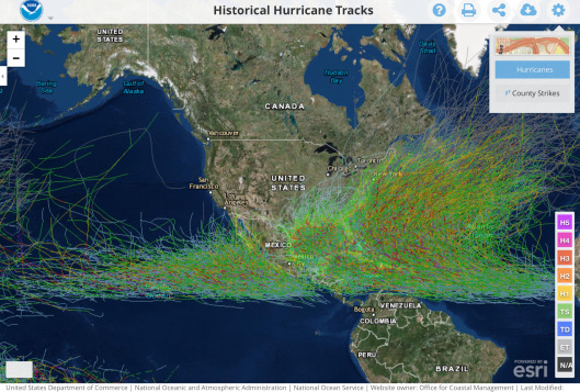 US Hurricanes NOAA historical